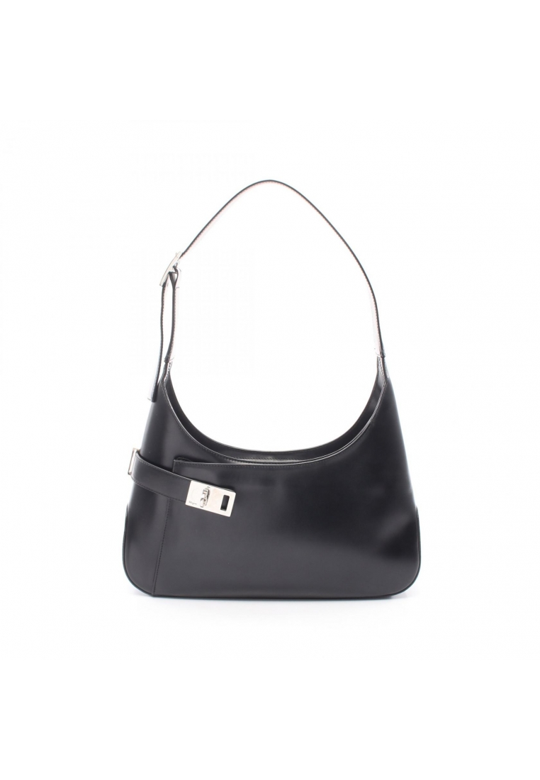Salvatore Ferragamo Pre-Loved Salvatore Ferragamo Gancini one shoulder bag leather black