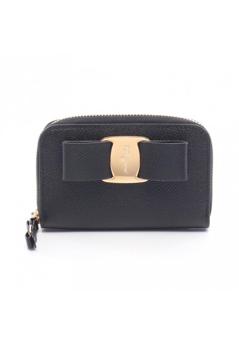 Salvatore Ferragamo Pre-Loved Salvatore Ferragamo vara ribbon coin purse leather black