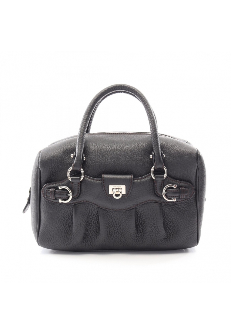 Salvatore Ferragamo Pre-Loved Salvatore Ferragamo Gancini Handbag leather black
