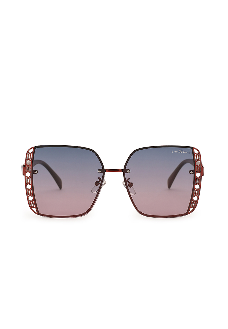 Sara Smith Unisex Polarized Oversized Sunglasses - Matte Wine Red