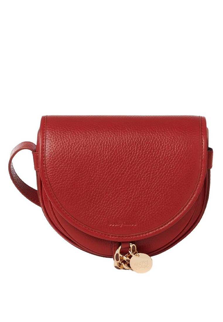 See by Chloe Small Mara Saddle Crossbody Bag in Dreamy Red