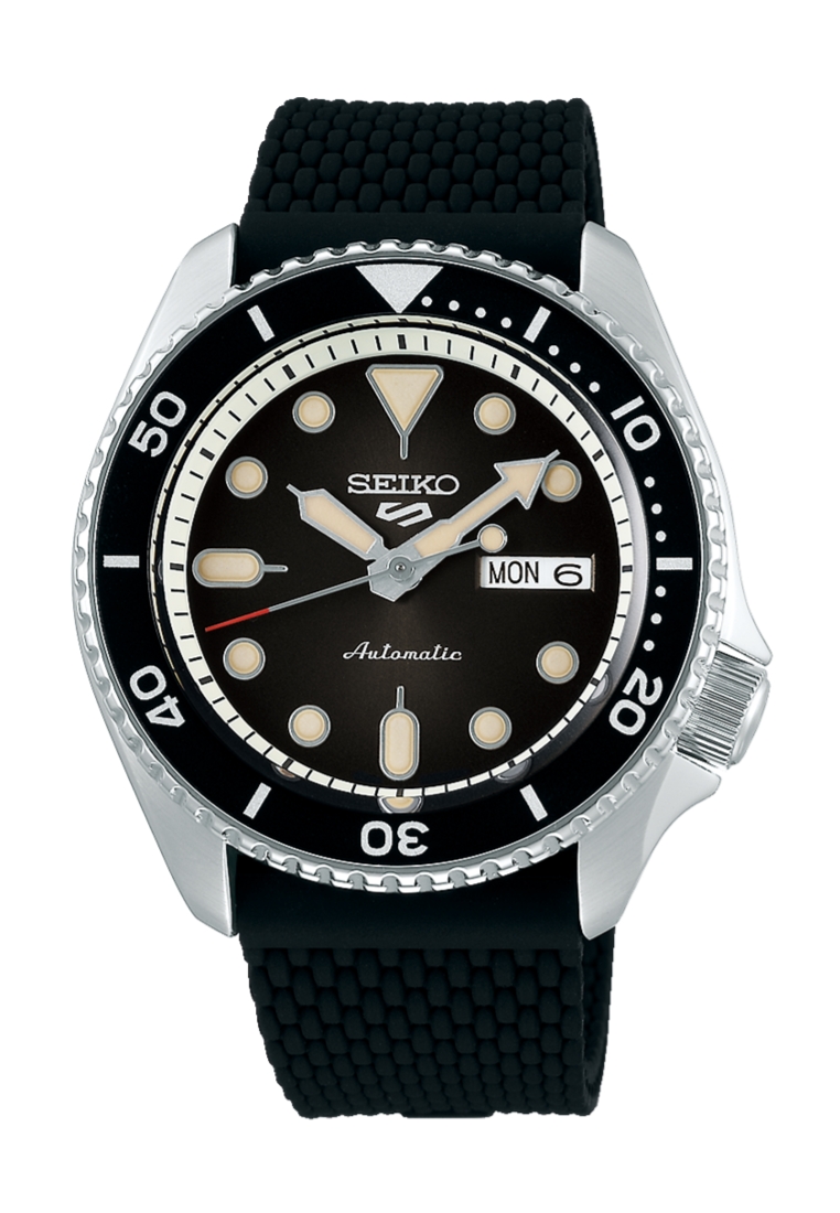 Seiko Seiko 5 Sports SKX Series Black Sunray Dial Black Silicone Band Automatic Watch SRPD73K2