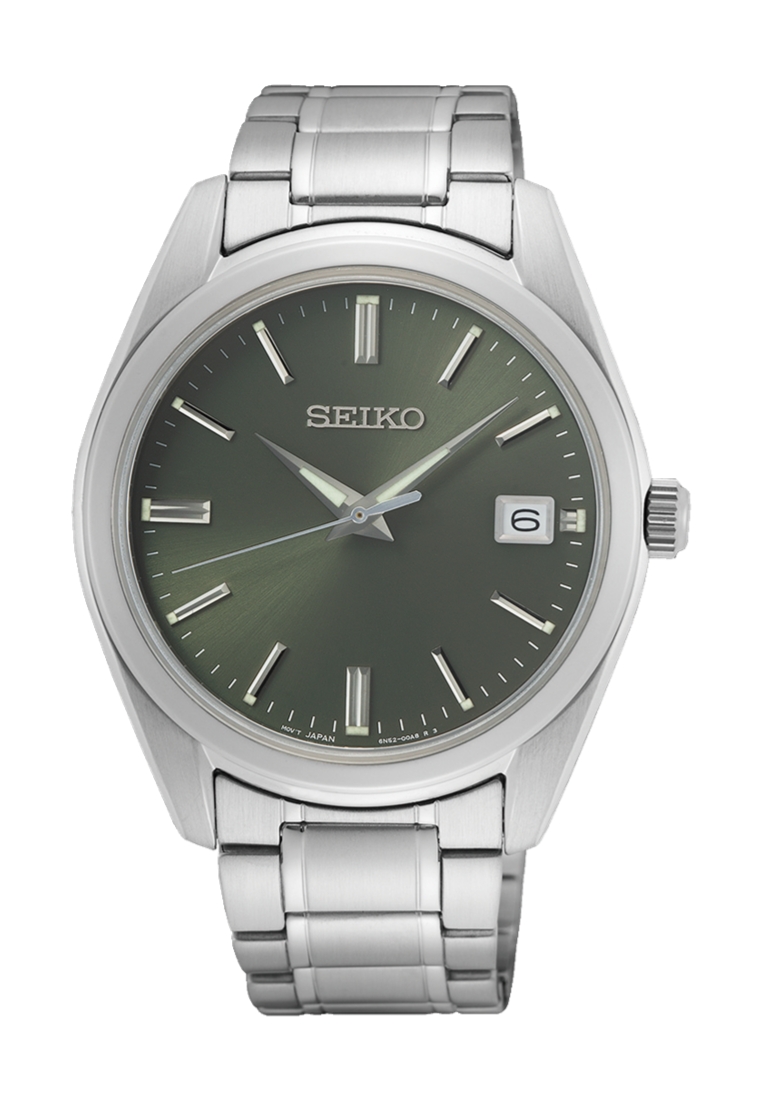 Seiko Seiko Gent Essentials Collection Olive Green Sunray Dial Sapphire Crystal Glass Quartz Watch S