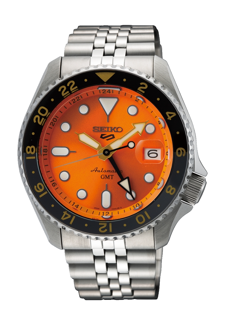 Seiko Seiko 5 Sports SKX Series ‘Mikan Orange’ Mechanical GMT Orange Dial Stainless Steel Band Autom