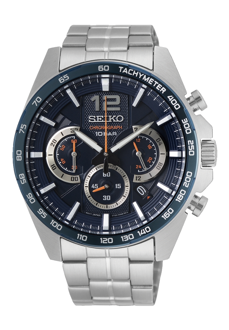 Seiko Seiko Conceptual Regular Chronograph Blue Dial Black Stainless Steel Band Quartz Watch SSB345P