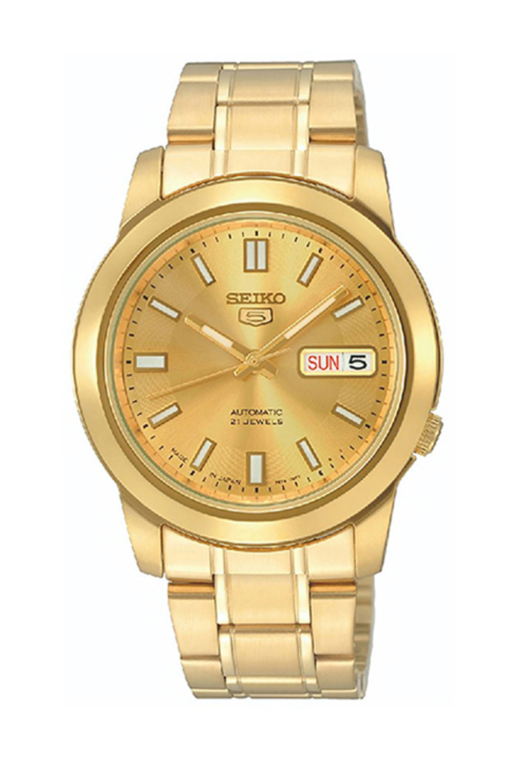 Seiko 21 Jewels SNKK20J Men's Automatic Watch Gold Stainless Steel Strap