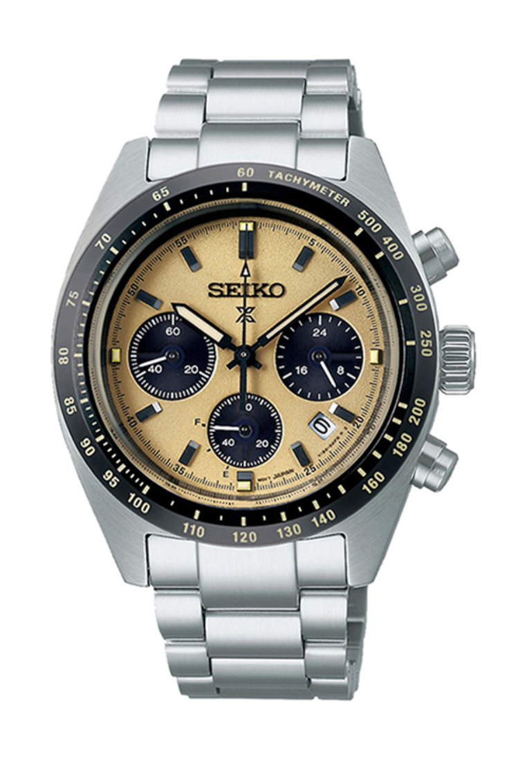 Seiko Prospex SSC817P Solar Chronograph Speedtimer Men's Watch | Beige Dial with Silver Stainless St