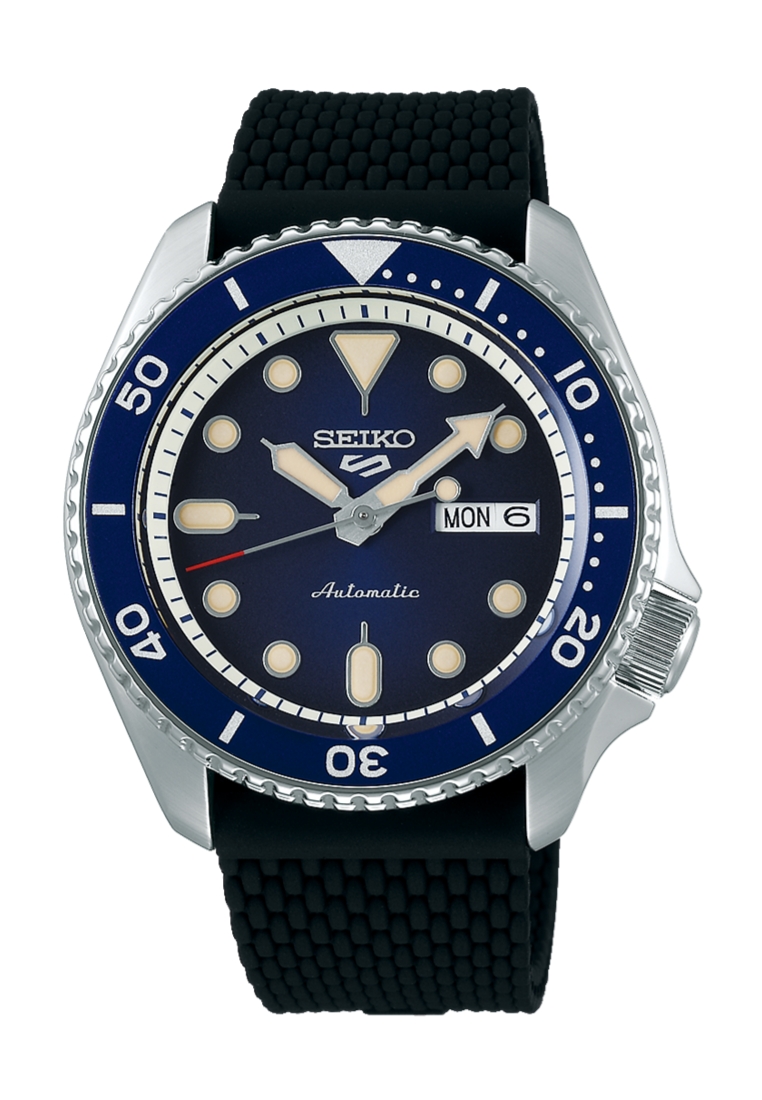 Seiko Seiko 5 Sports SKX Series Blue Sunray Dial Black Silicone Band Automatic Watch SRPD71K2
