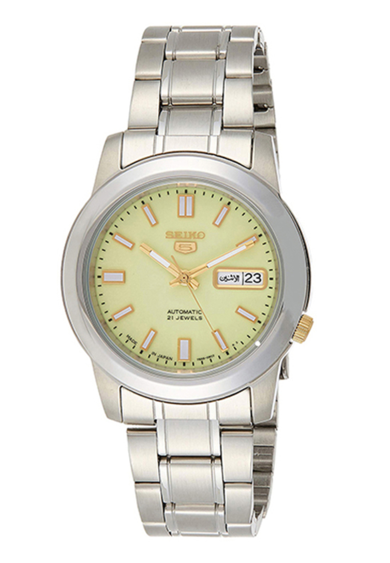 Seiko 21 Jewels SNKK19J Men's Automatic Watch Silver Stainless Steel Strap