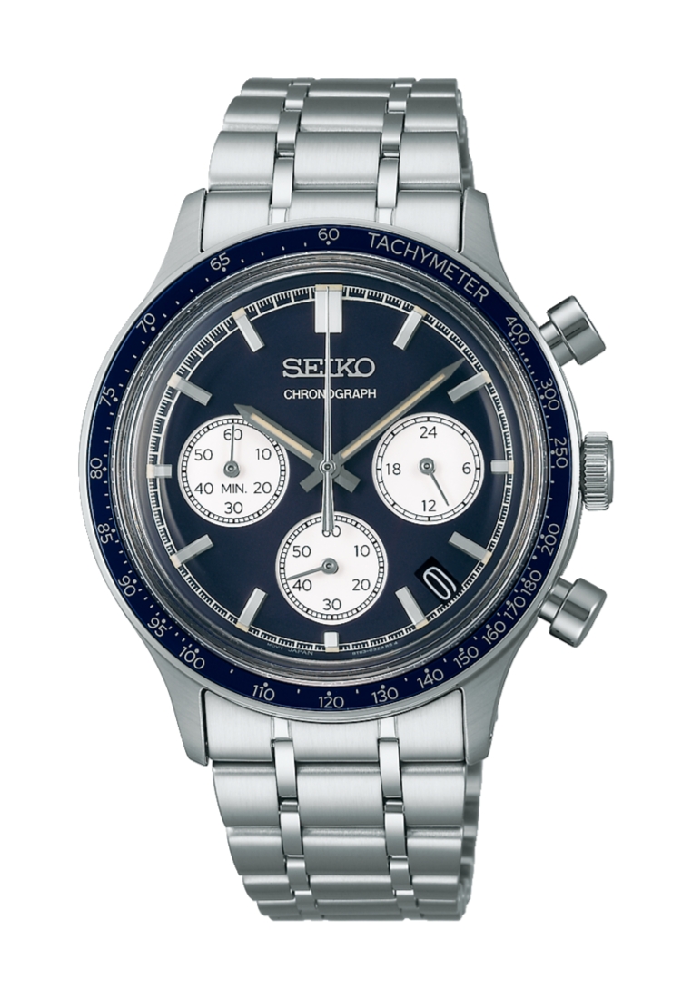Seiko Seiko Conceptual Quartz Chronograph Deep Blue Dial Stainless Steel Band Watch SSB477P1