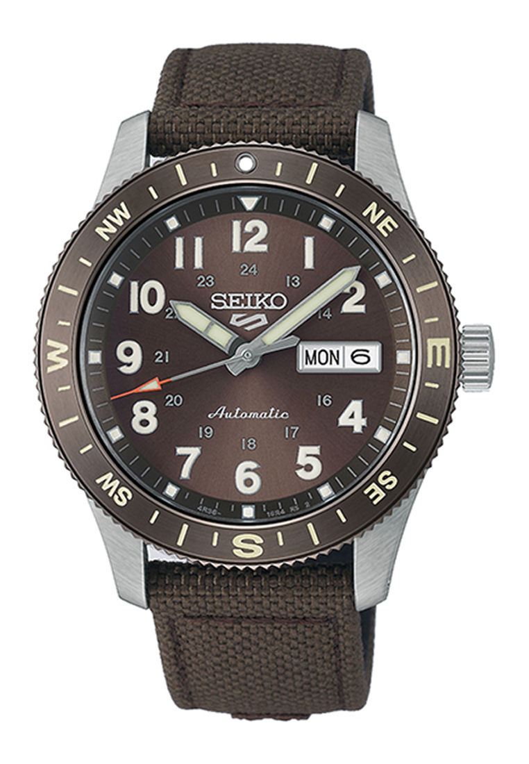 Seiko 5 Sports Field Series HDB009K1 Men Automatic Analog Watch Brown Nylon Band