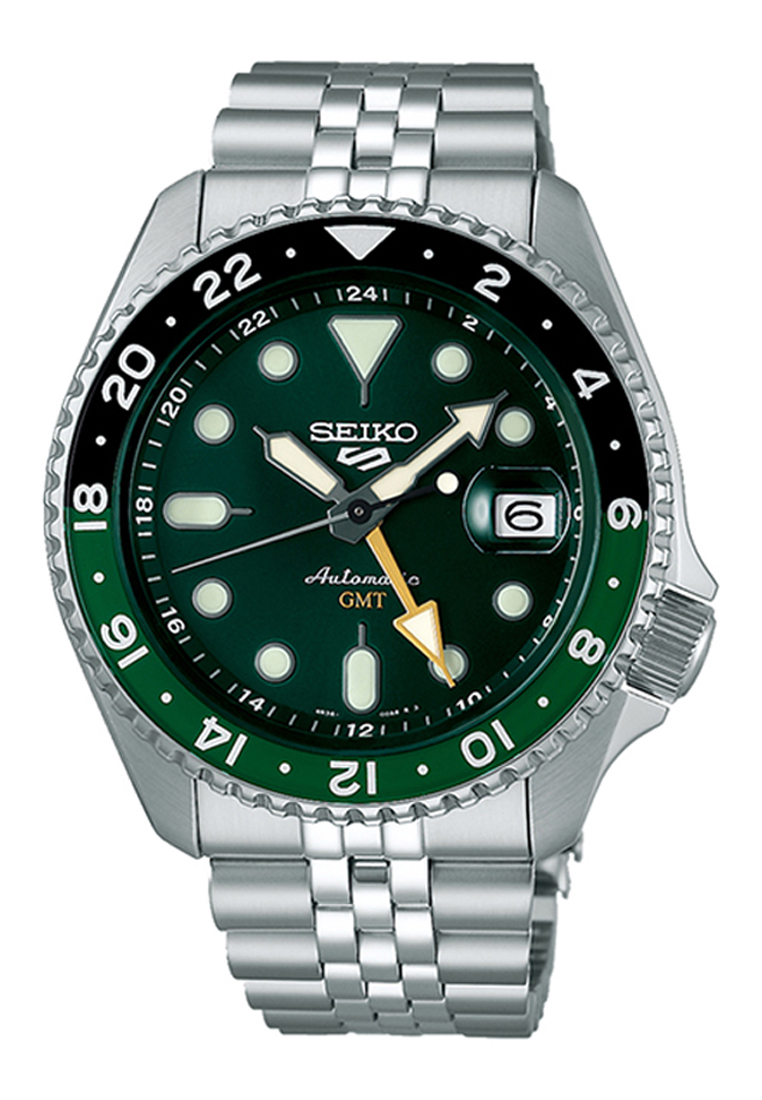 Seiko 5 Sports SKX Series SSK035K1 Men GMT Automatic Analog Watch Stainless Steel Band
