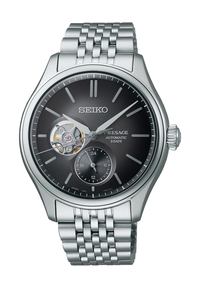 Seiko Seiko Presage Classic Series Semi-Skeleton ‘Sumiiro’ Open Heart Design Stainless Steel Band Au