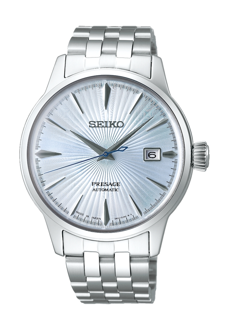 Seiko Seiko Presage Cocktail Time ‘Skydiving’ Ice Blue Dial Stainless Steel Band Automatic Watch SRP