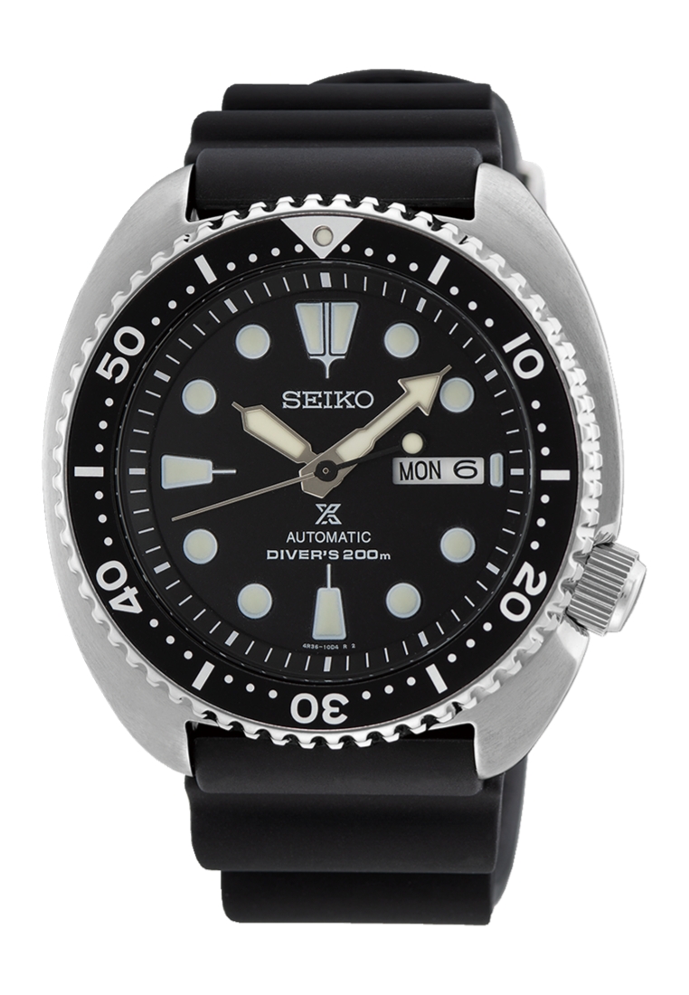 Seiko Seiko Prospex 'Turtle' Diver’s 200m Black Dial Black Silicone Band Automatic Watch SRPE93K1