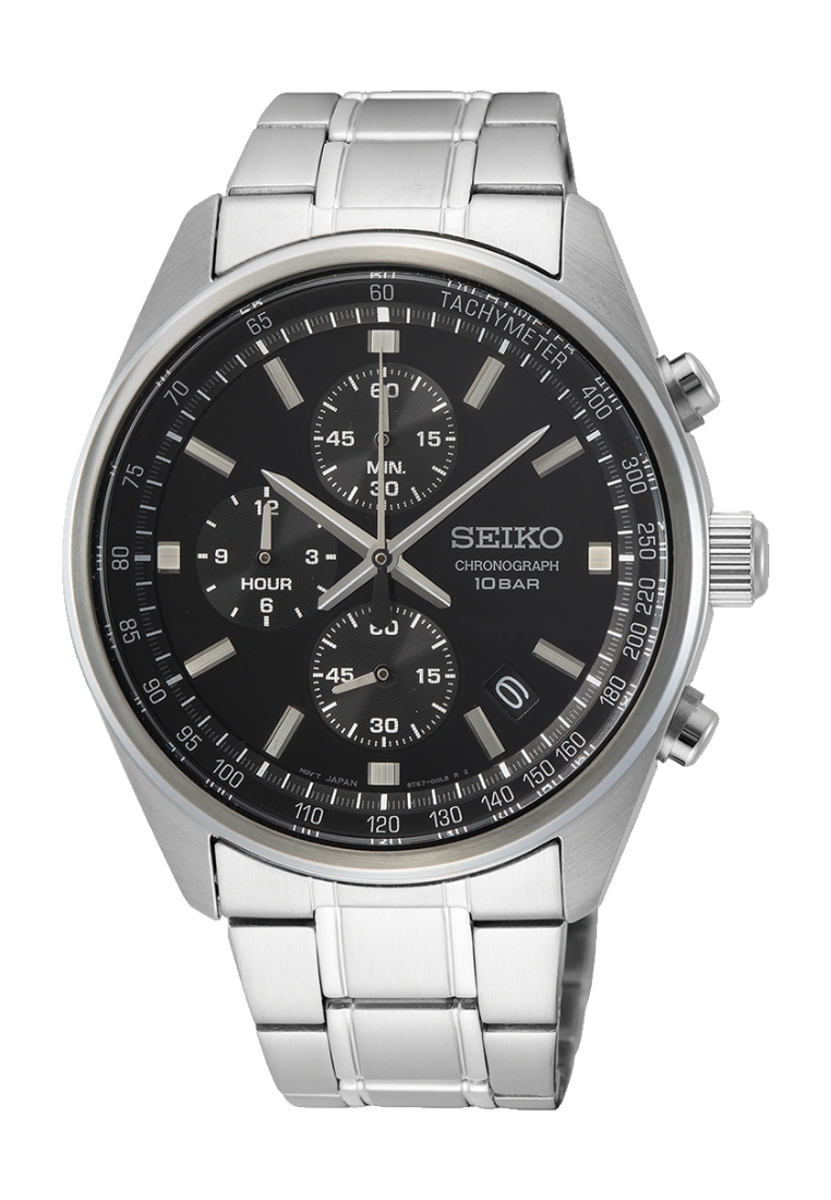 Seiko Seiko Conceptual Regular Series Black Dial Stainless Steel Band Chronograph Quartz Watch SSB37