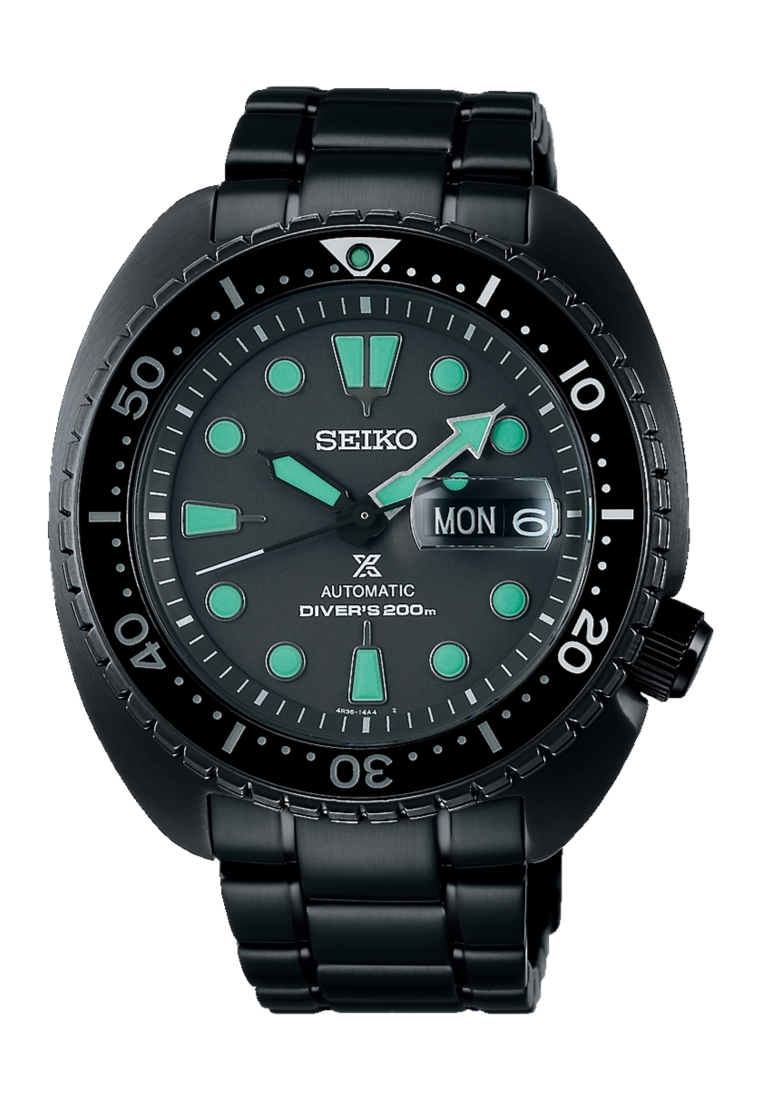 Seiko Seiko Prospex The Black Series ‘Night Vision’ Turtle Diver Black Stainless Steel Band Automati