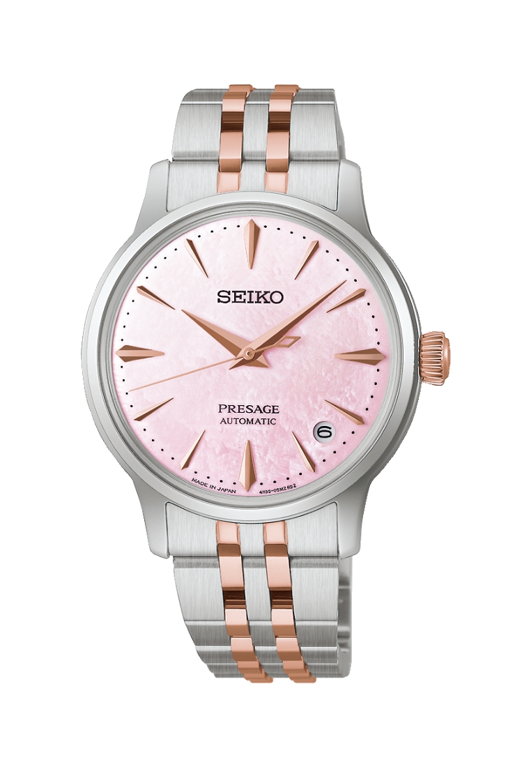 Seiko Seiko Presage Cocktail Time ‘Sakura Aviation’ Limited Edition Mother-Of-Pearl Dial Two-Tone St