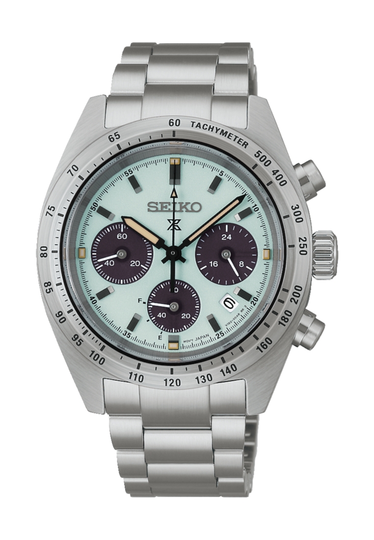 Seiko Seiko Prospex Speedtimer In Mint Green Dial Three-Link Stainless Steel Band Solar Chronograph 