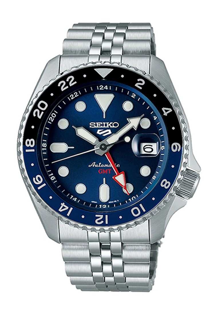 Seiko GMT SSK003K1 Automatic Men's Watch | Blue Dial with Silver Stainless Steel Band