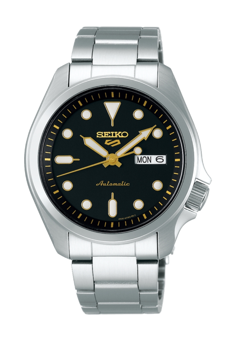 Seiko Seiko 5 Sports SKX Series Black Sunray Dial With Gold Accents Stainless Steel Band Automatic W