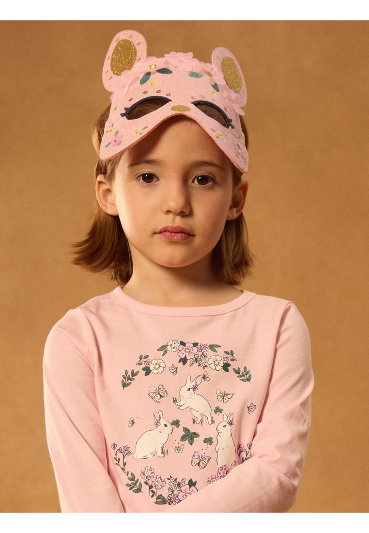 Sergent Major Pink Pajamas with Bunny Mask for Girls