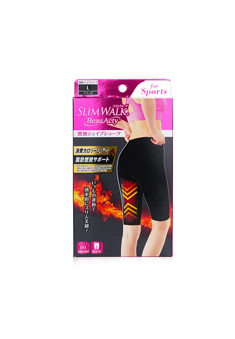 SlimWalk SLIMWALK - Compression Fat-Burning Support Shape Shorts - # Black (Size: L) 1pair