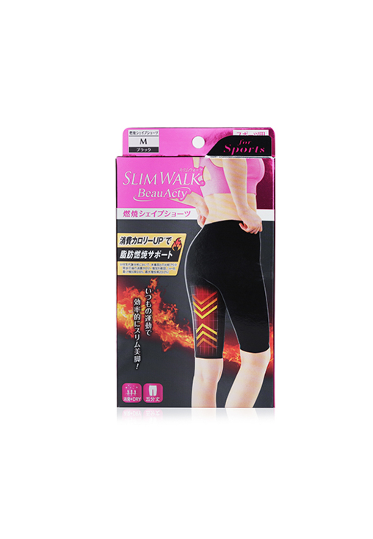 SlimWalk SLIMWALK - Compression Fat-Burning Support Shape Shorts for Sports - #Blacks (Size: M) 1pai