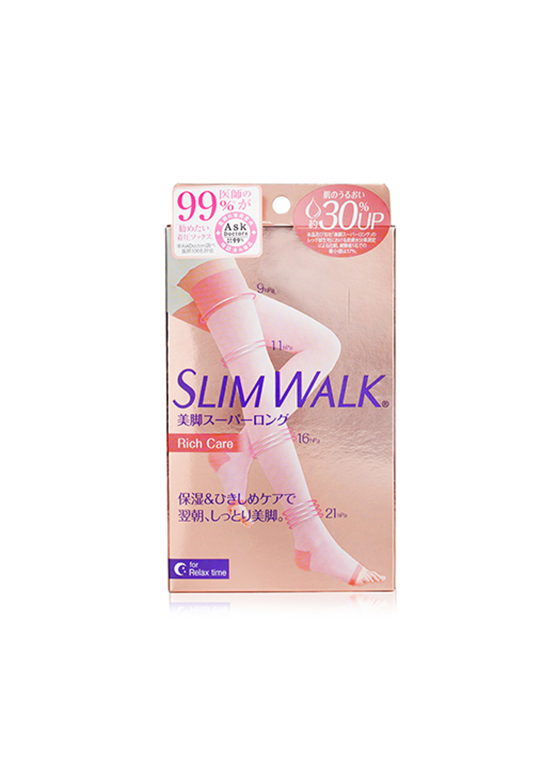 SlimWalk SLIMWALK - Compression Open-Toe Socks For Relax, Moisturizing - # Pink (Size: S-M) 1pair