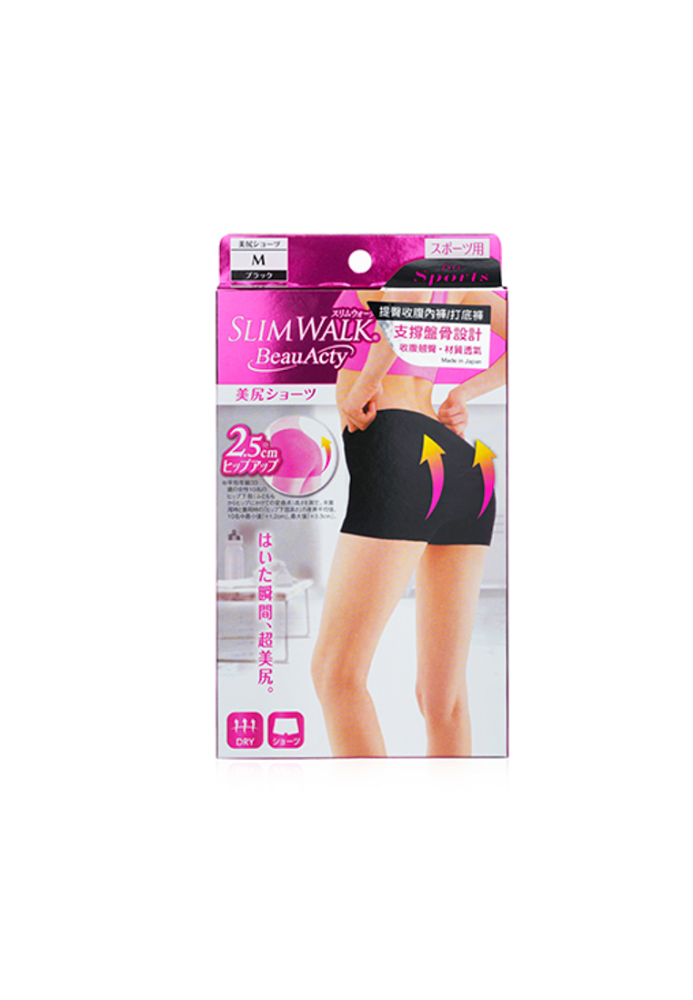 SlimWalk SLIMWALK - Buttocks Shorts for Sports, #Black (Size: M) 1pair
