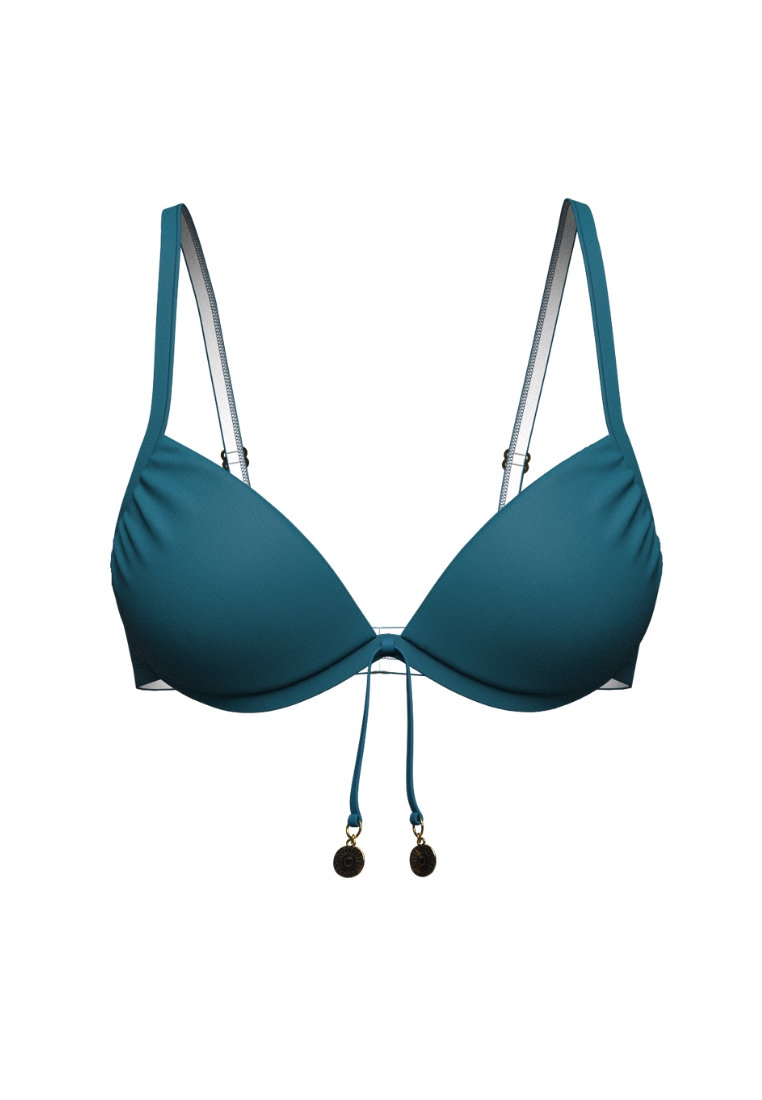Sunseeker Core Solid Corsair Pintuck Tied Bikini Top