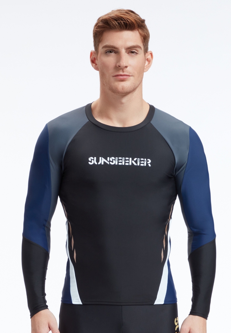 Sunseeker Manner Raglan Black Long Sleeves Rash Guard