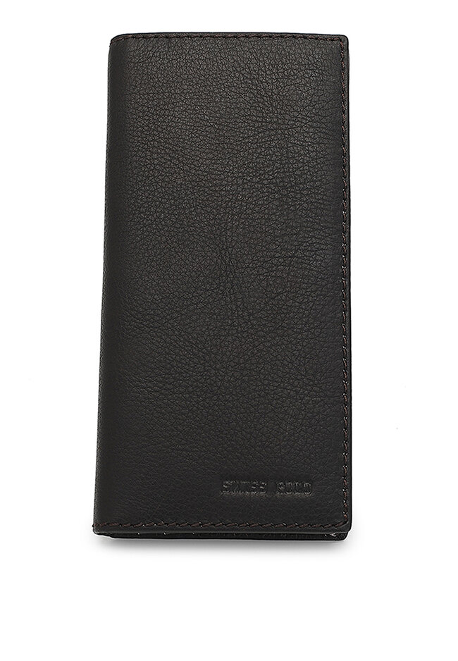 Swiss Polo Genuine Leather RFID Long Wallet - Brown