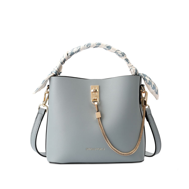 Swiss Polo Women's Chain Top Handle Bag / Sling Bag / Crossbody Bag / Shoulder Bag - Blue