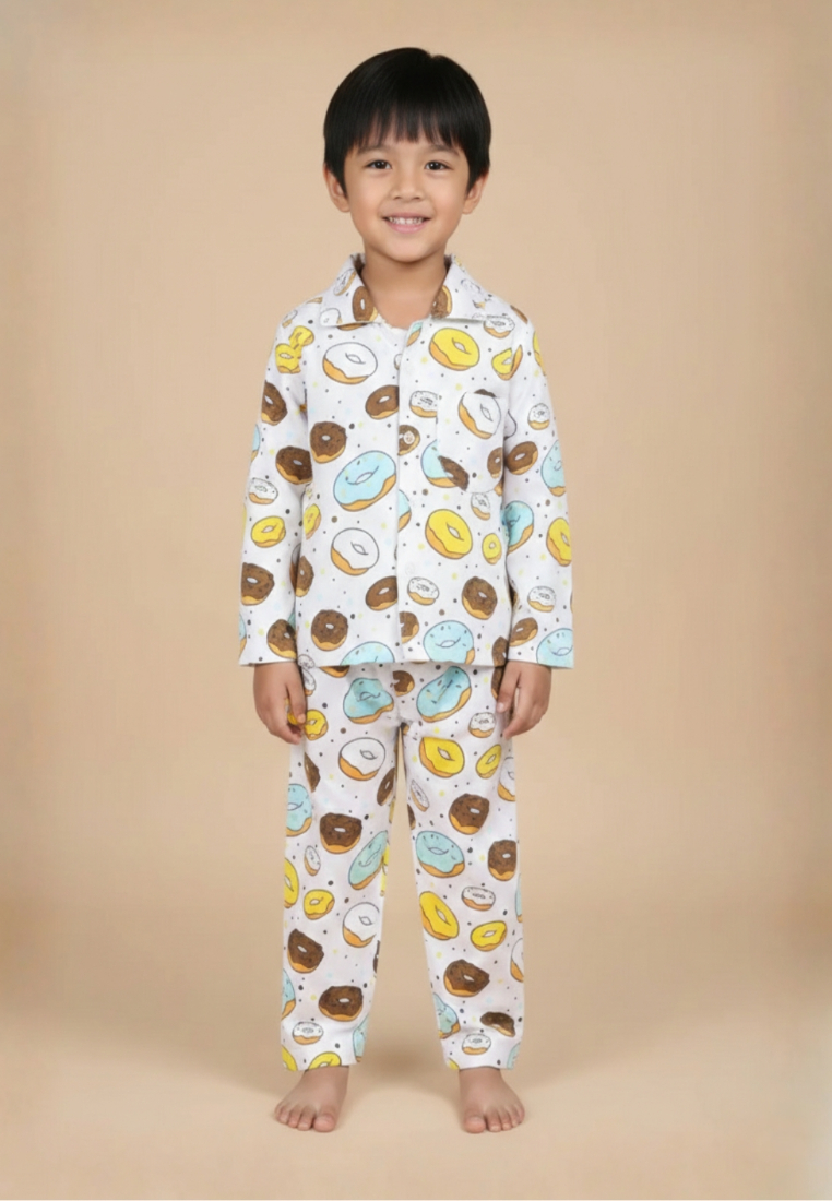 THE MOM STORE Baby And Kids Pajama Nightsuit Set - Sweet like a Doughnut