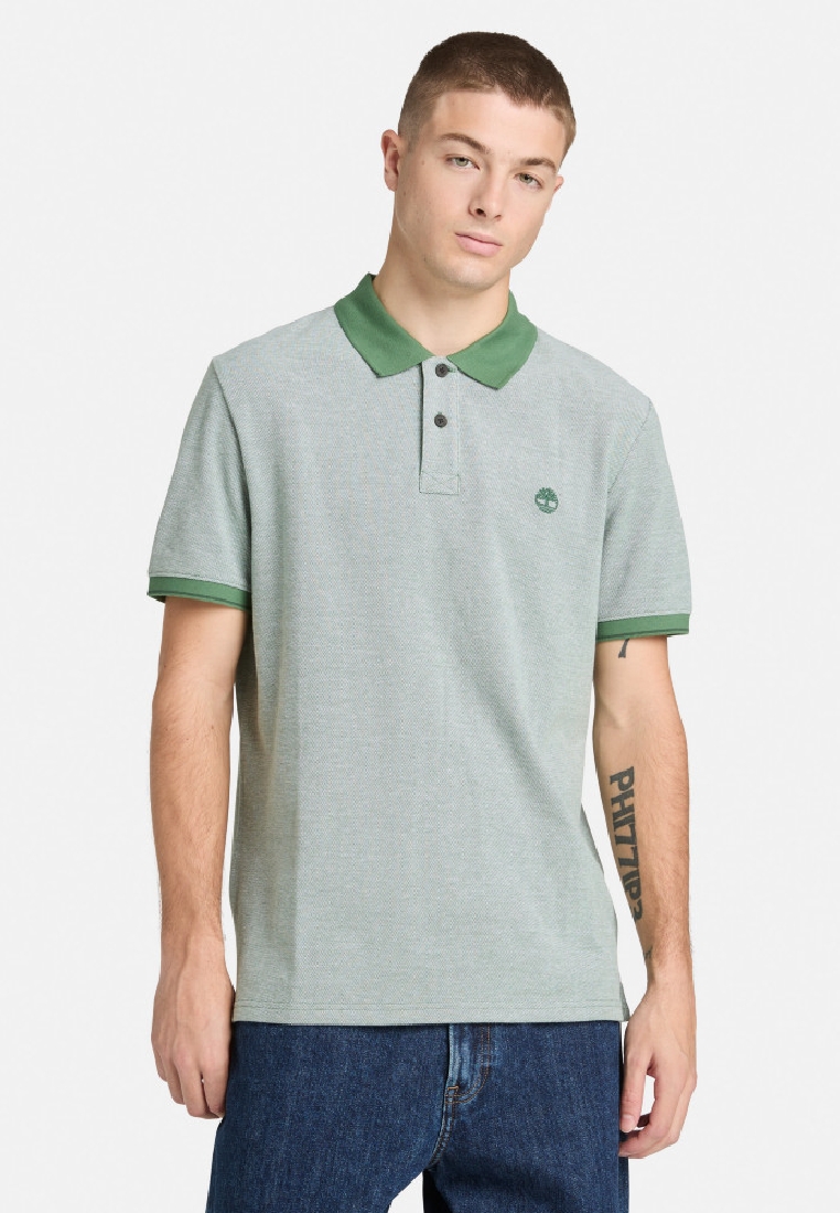 Timberland Men's Logo Oxford Short Sleeve Polo