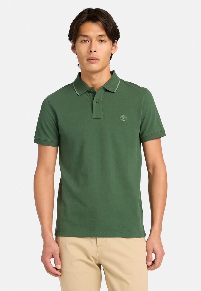Timberland Men's Millers River Printed Neck Short Sleeve Polo
