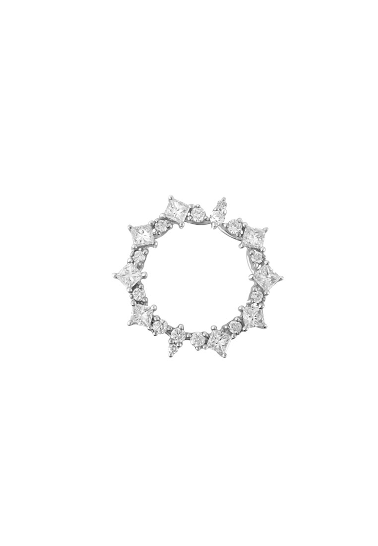 TOMEI TOMEI Luminously Sparkling Rays Diamond Pendant, White Gold 750/18K