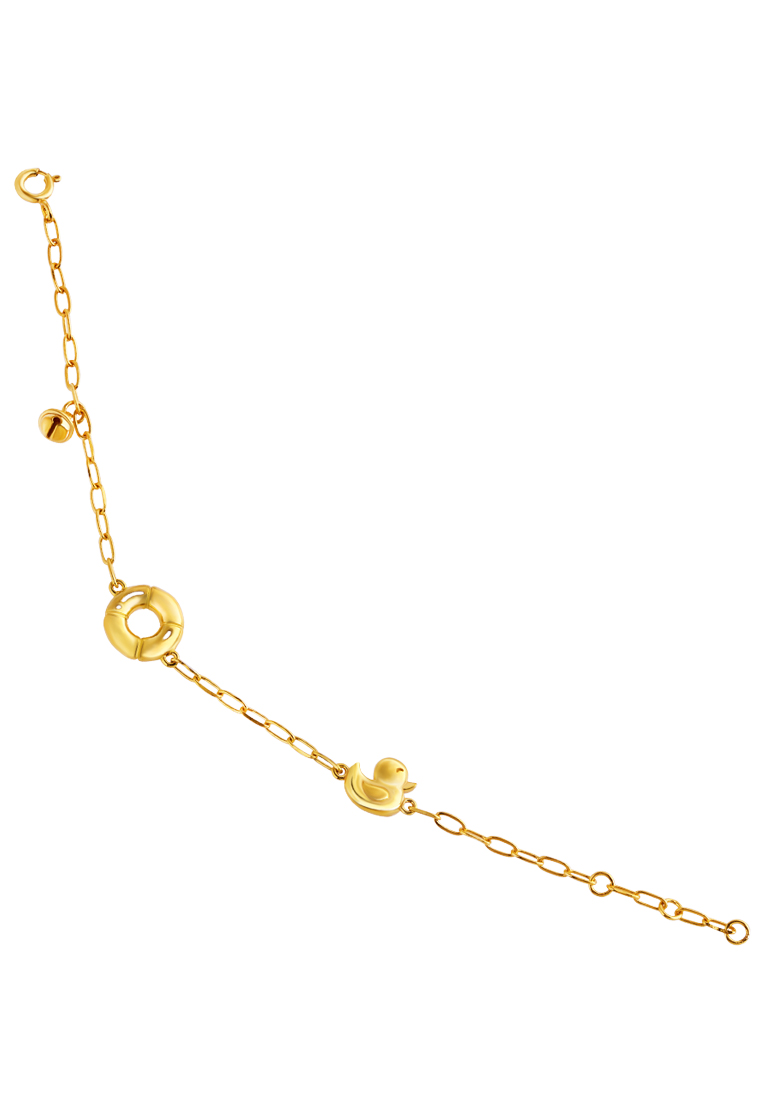 TOMEI TOMEI Little Duck with Lifebuoy and Bell Bracelet, Yellow Gold 916