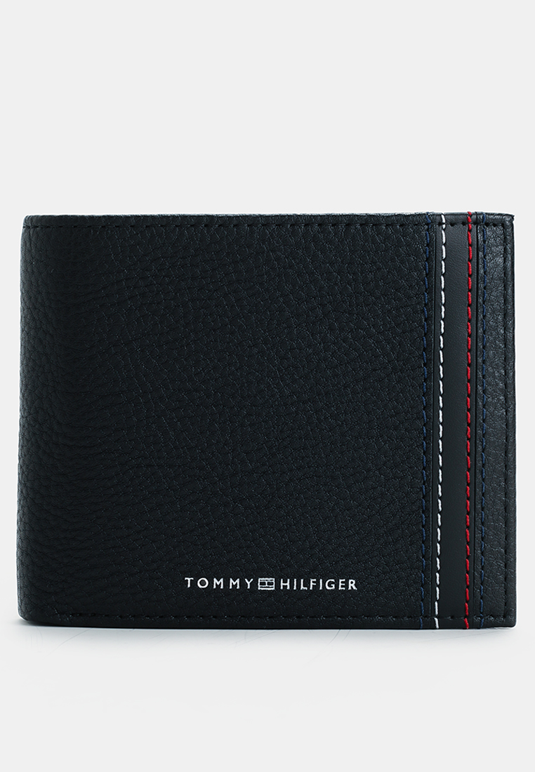 Tommy Hilfiger Logo Leather Bifold Flap Wallet - TH Mainline