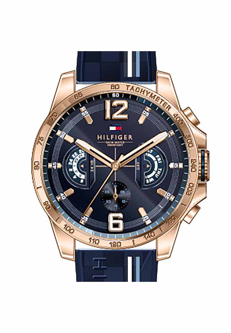 Tommy Hilfiger Decker Men's Watch Navy Silicone Strap - Navy Dial 1791474