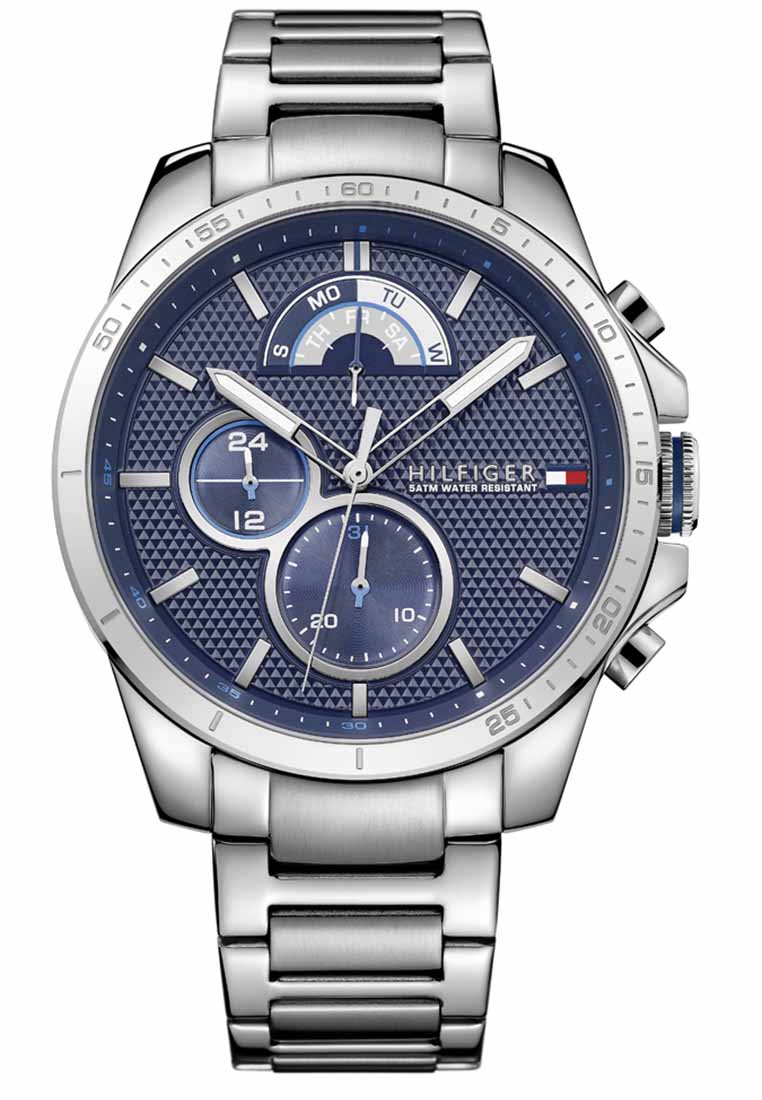 Tommy Hilfiger Decker Men's Watch Stainless Steel Strap - Navy Dial 1791348