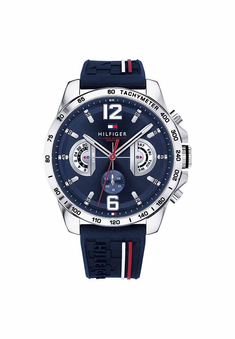 Tommy Hilfiger Decker Men's Watch Navy Silicone Strap - Navy Dial 1791476