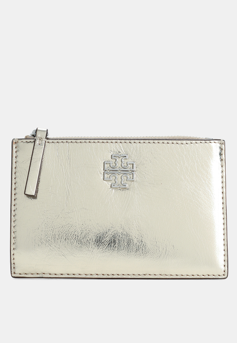 Tory Burch Britten Metallic Zip Card Case
