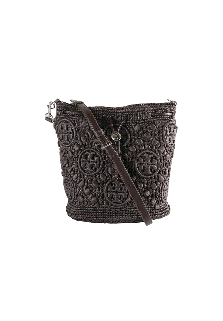 TORY BURCH Women's T Monogram Bucket Bag in Cocoa Color 169277