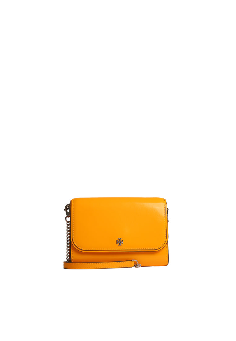 Tory Burch Tory Burch Emerson Patent Chain Crossbody Bag In Bright Squash 139427
