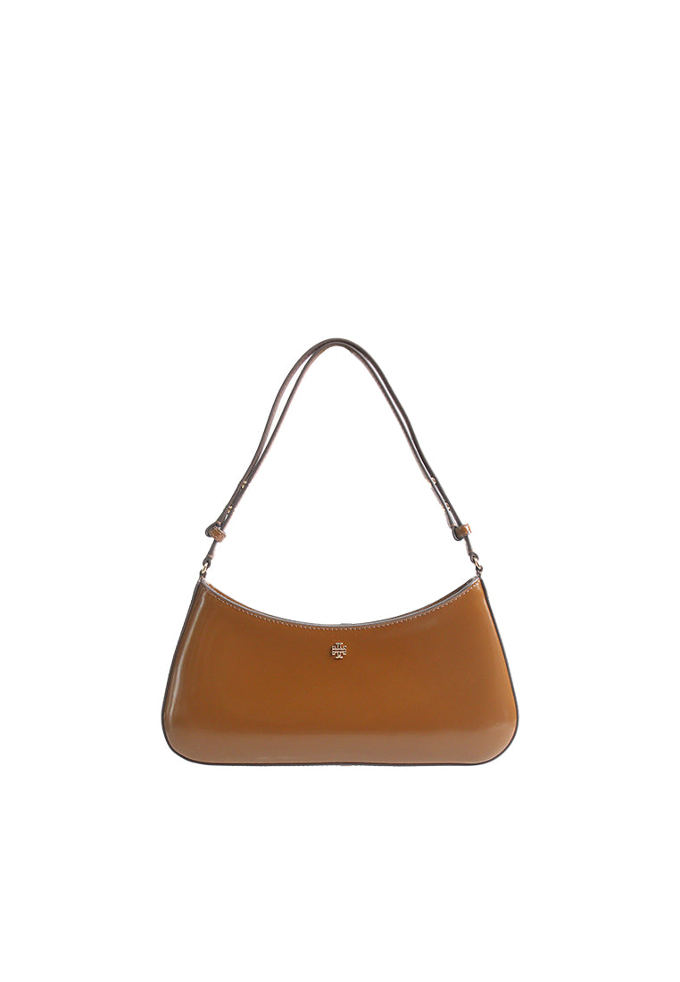 Tory Burch Tory Burch Emerson Patent Shoulder Bag In Rich Walnut 165955