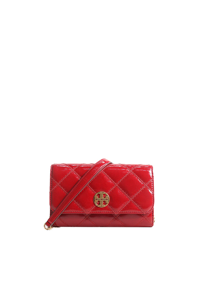Tory Burch Tory Burch Willa Shine Chain Wallet In Berry 164057