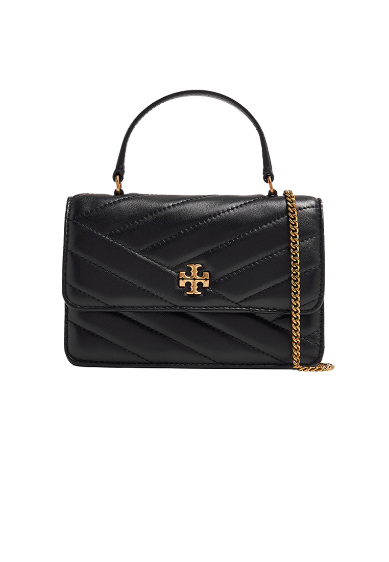 Tory Burch Mini Kira Chevron Top Handle Chain Wallet Black 152356