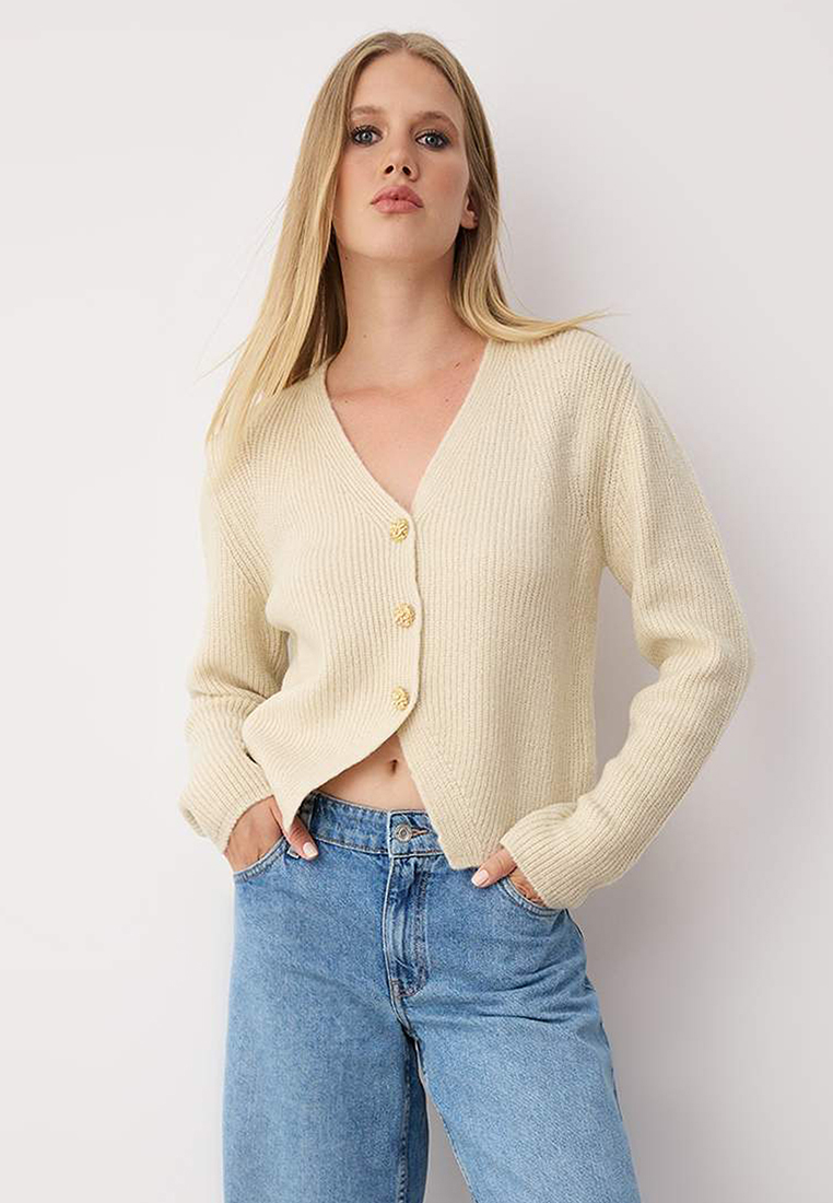 Trendyol Stone Shawl Detailed Soft Textured Wide Fit Knitwear Cardigan